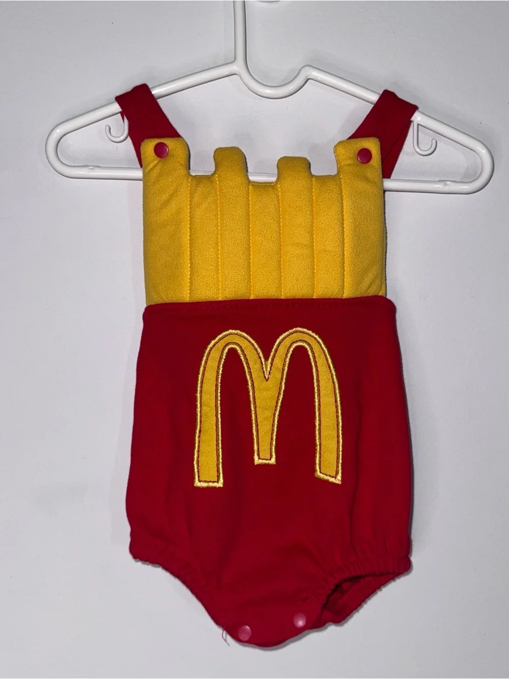 Cocomell Baby McDonald’s French Fries Costume Red Yellow Overall 6-9 months